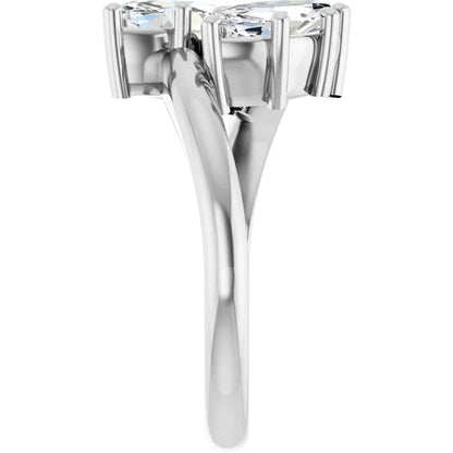 14K White Gold 1.26 CTW Marquise Toi et Moi Lab Grown Diamond Engagement Ring