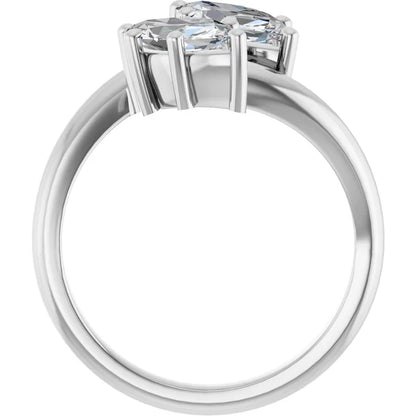 14K White Gold 1.26 CTW Marquise Toi et Moi Lab Grown Diamond Engagement Ring