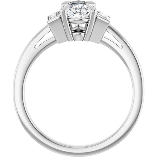 14K White Gold 1.27 CTW Pear Three Stone Lab Grown Diamond Engagement Ring