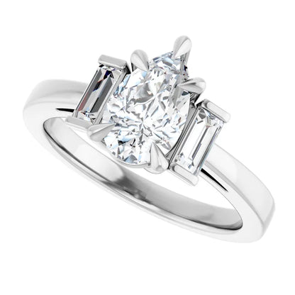 14K White Gold 1.27 CTW Pear Three Stone Lab Grown Diamond Engagement Ring