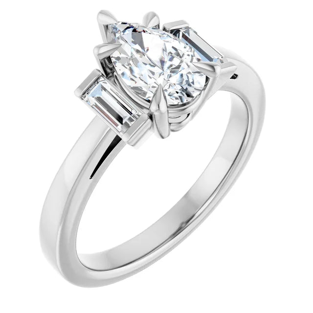 14K White Gold 1.27 CTW Pear Three Stone Lab Grown Diamond Engagement Ring