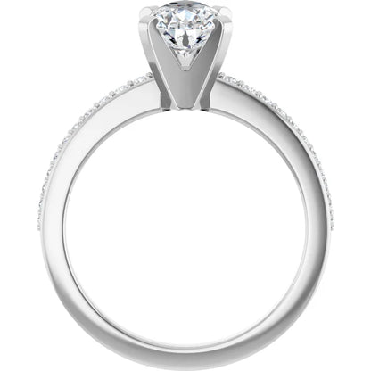 14K White Gold 1.30 CTW Pear Solitaire Pavé Lab Grown Diamond Engagement Ring