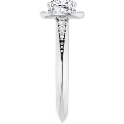 14K White Gold 1.33 CTW Cushion Classic Halo Diamond Engagement Ring