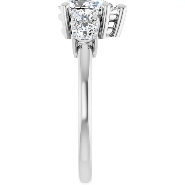 14K White Gold 1.44 CTW Pear Five Stone Lab Grown Diamond Engagement Ring