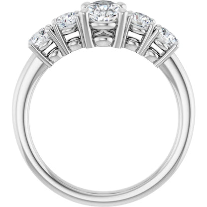 14K White Gold 1.44 CTW Pear Five Stone Lab Grown Diamond Engagement Ring