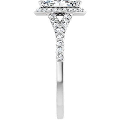 14K White Gold 1.47 CTW Marquise Halo Lab Grown Diamond Engagement Ring