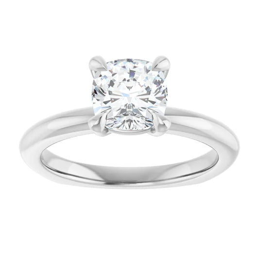 14K White Gold 1.71 CTW Cushion Claw-Prong Classic Diamond Engagement Ring