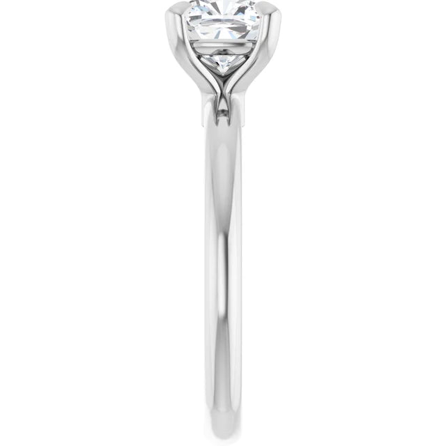 14K White Gold 1.71 CTW Cushion Claw-Prong Classic Diamond Engagement Ring-diamondnetjewellery