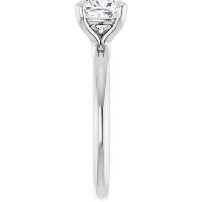 14K White Gold 1.71 CTW Cushion Claw-Prong Classic Diamond Engagement Ring-diamondnetjewellery