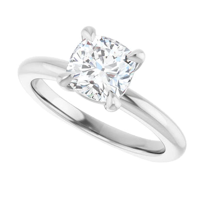 14K White Gold 1.71 CTW Cushion Claw-Prong Classic Diamond Engagement Ring-diamondnetjewellery