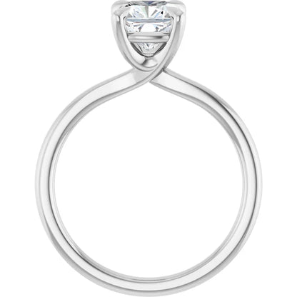 14K White Gold 1.53 CTW Cushion Claw-Prong Diamond Engagement Ring