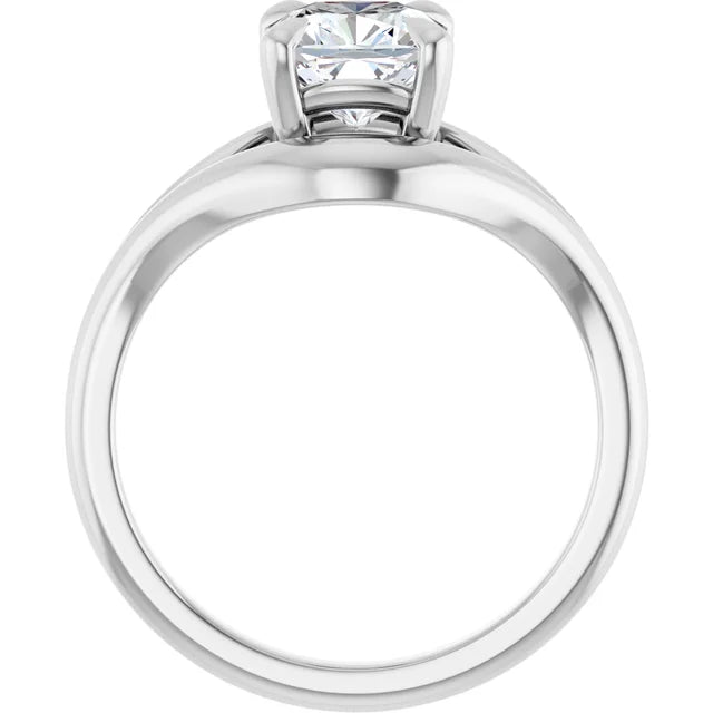 14K White Gold 1.70 CTW Cushion Split-Shank Diamond Engagement Ring