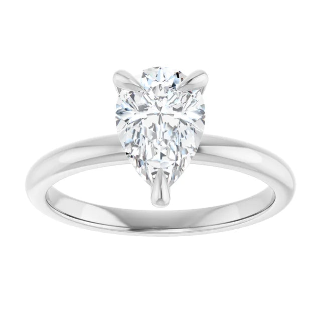 14K White Gold 1.20 CTW Pear Claw-Prong Diamond Engagement Ring