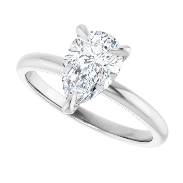 14K White Gold 1.20 CTW Pear Claw-Prong Diamond Engagement Ring