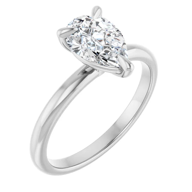 14K White Gold 1.20 CTW Pear Claw-Prong Diamond Engagement Ring