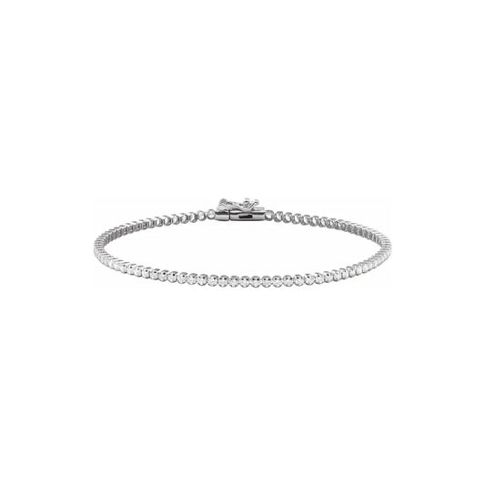 14K White Gold 1.63 CTW Round Diamond Line Bracelet