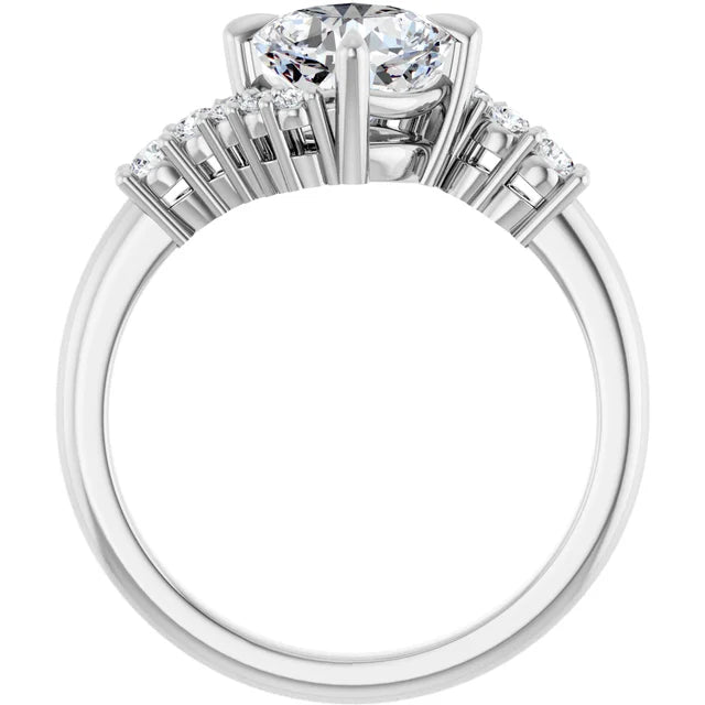 14K White Gold 1.68 CTW Cushion Pavé Lab Grown Diamond Engagement Ring