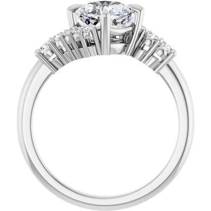 14K White Gold 1.68 CTW Cushion Pavé Lab Grown Diamond Engagement Ring