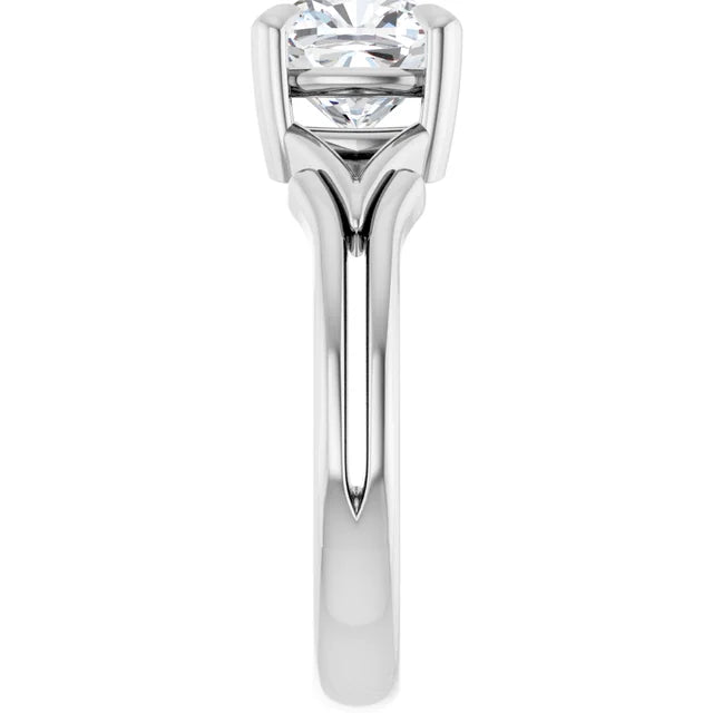 14K White Gold 1.68 CTW Cushion Solitaire Split Shank Lab Grown Diamond Engagement Ring