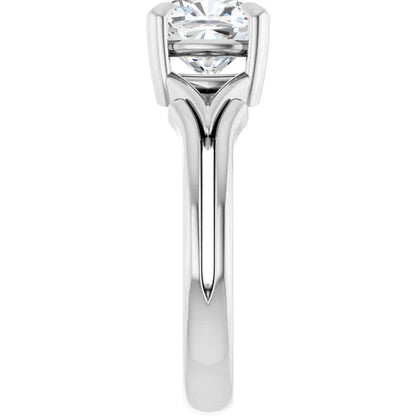 14K White Gold 1.68 CTW Cushion Solitaire Split Shank Lab Grown Diamond Engagement Ring
