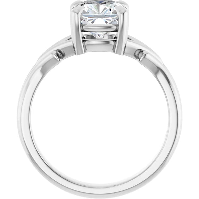 14K White Gold 1.68 CTW Cushion Solitaire Split Shank Lab Grown Diamond Engagement Ring
