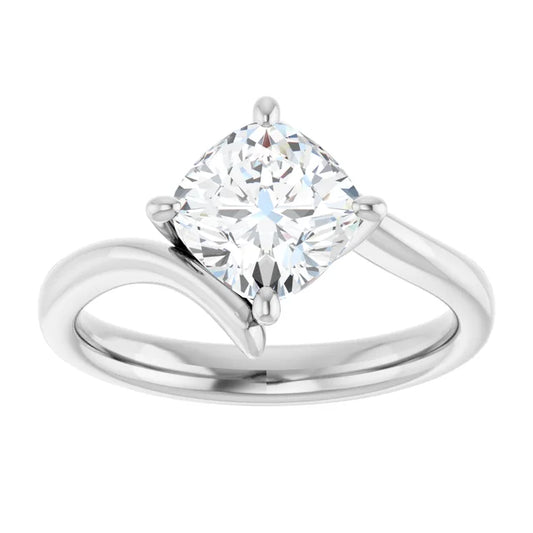 14K White Gold 1.72 CTW Cushion Bypass Lab Grown Diamond Engagement Ring