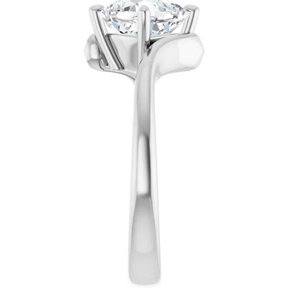 14K White Gold 1.72 CTW Cushion Bypass Lab Grown Diamond Engagement Ring-diamondnetjewellery
