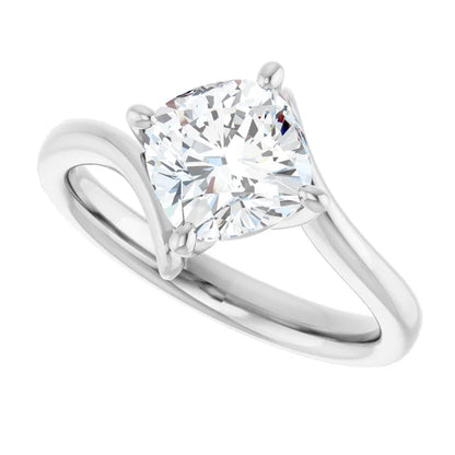 14K White Gold 1.72 CTW Cushion Bypass Lab Grown Diamond Engagement Ring-diamondnetjewellery