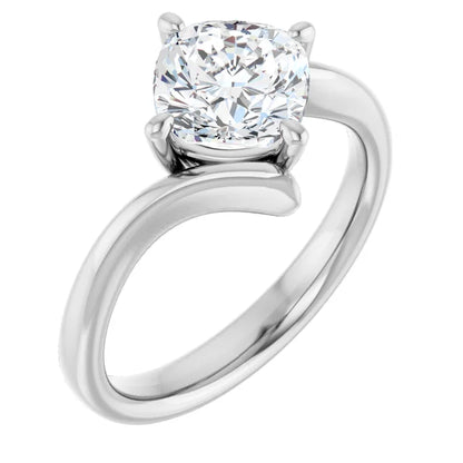 14K White Gold 1.72 CTW Cushion Bypass Lab Grown Diamond Engagement Ring-diamondnetjewellery