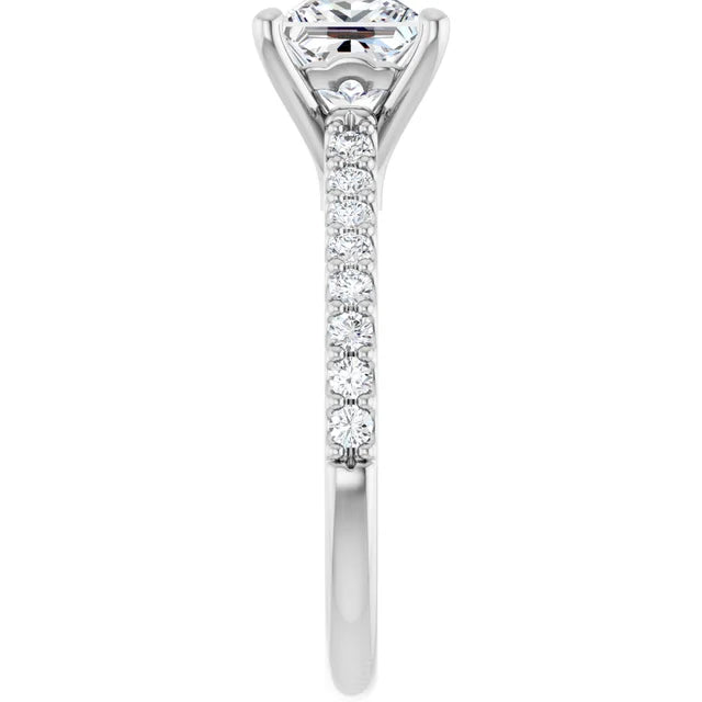 14K White Gold 1.74 CTW Princess Pavé Lab Grown Diamond Engagement Ring