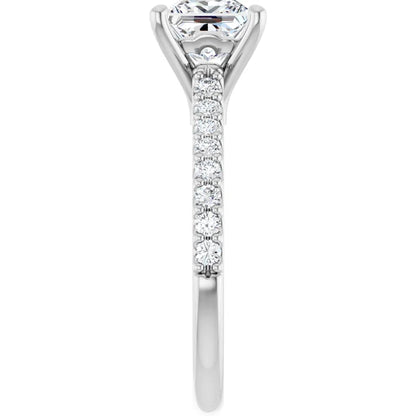 14K White Gold 1.74 CTW Princess Pavé Lab Grown Diamond Engagement Ring