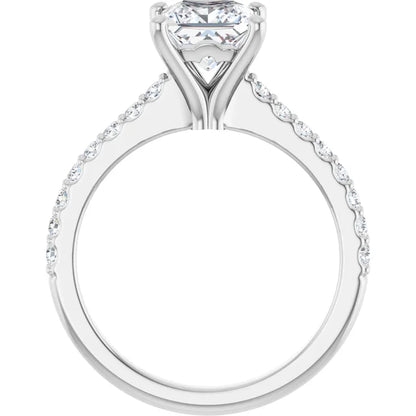 14K White Gold 1.74 CTW Princess Pavé Lab Grown Diamond Engagement Ring