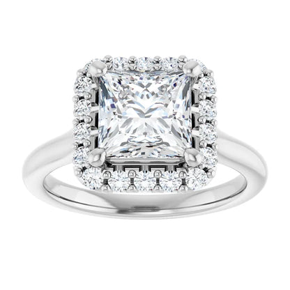 14K White Gold 1.77 CTW Princess Halo Lab Grown Diamond Engagement Ring