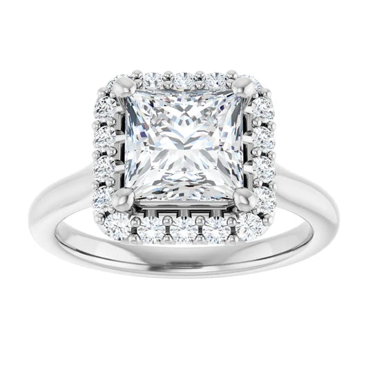 14K White Gold 1.77 CTW Princess Halo Lab Grown Diamond Engagement Ring