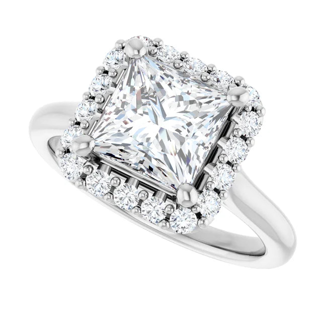 14K White Gold 1.77 CTW Princess Halo Lab Grown Diamond Engagement Ring