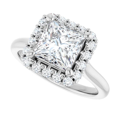 14K White Gold 1.77 CTW Princess Halo Lab Grown Diamond Engagement Ring