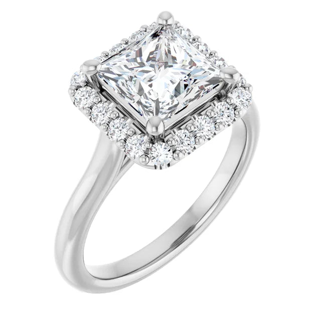 14K White Gold 1.77 CTW Princess Halo Lab Grown Diamond Engagement Ring