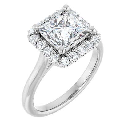 14K White Gold 1.77 CTW Princess Halo Lab Grown Diamond Engagement Ring