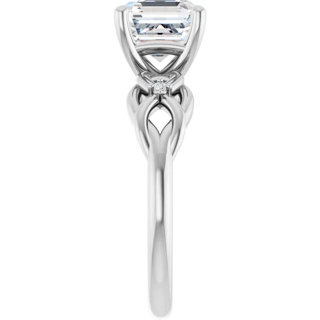 14K White Gold 1.83 CTW Asscher Twisted Shank Lab Grown Diamond Engagement Ring