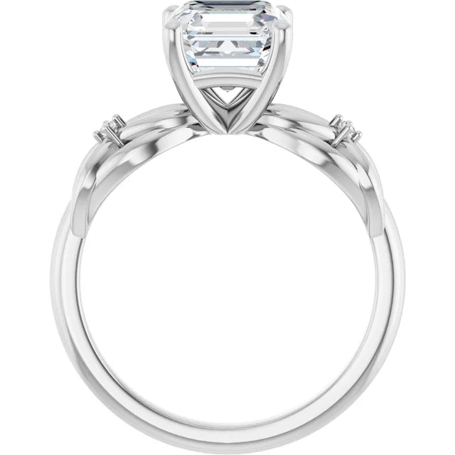 14K White Gold 1.83 CTW Asscher Twisted Shank Lab Grown Diamond Engagement Ring