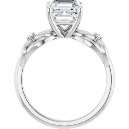 14K White Gold 1.83 CTW Asscher Twisted Shank Lab Grown Diamond Engagement Ring