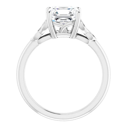 14K White Gold 1.86 CTW Asscher Vintage Celtic Lab Grown Diamond Engagement Ring