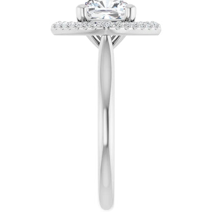 14K White Gold 1.86 CTW Cushion Halo Lab Grown Diamond Engagement Ring