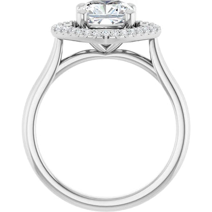 14K White Gold 1.86 CTW Cushion Halo Lab Grown Diamond Engagement Ring