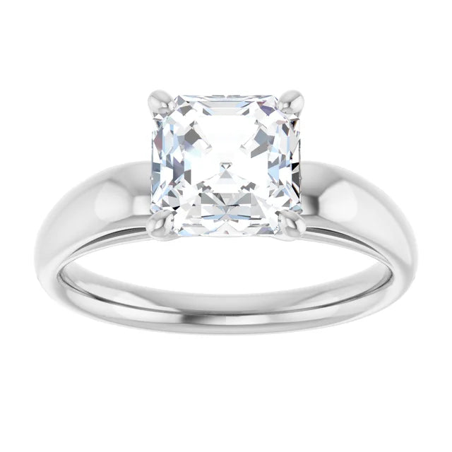 14K White Gold 1.87 CTW Asscher Solitaire Lab Grown Diamond Engagement Ring