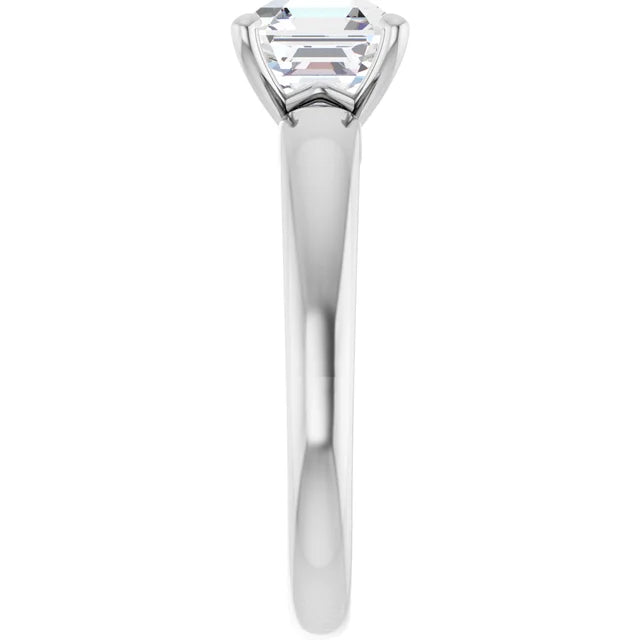 14K White Gold 1.87 CTW Asscher Solitaire Lab Grown Diamond Engagement Ring