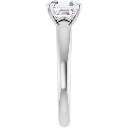 14K White Gold 1.87 CTW Asscher Solitaire Lab Grown Diamond Engagement Ring