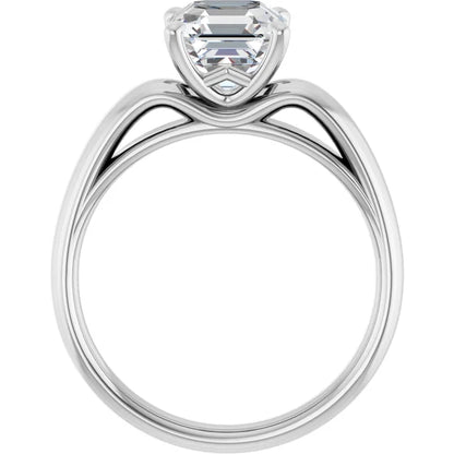 14K White Gold 1.87 CTW Asscher Solitaire Lab Grown Diamond Engagement Ring