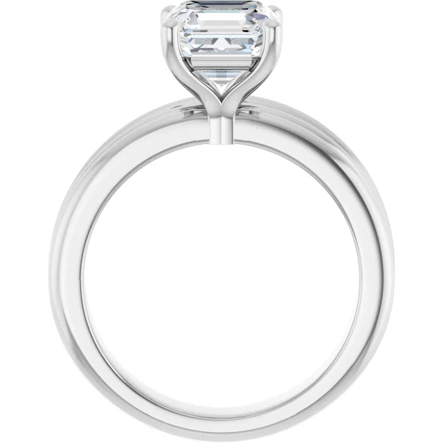 14K White Gold 1.88 CTW Asscher Multi Strand Lab Grown Diamond Engagement Ring