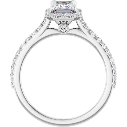14K White Gold 1.89 CTW Emerald Halo Lab Grown Diamond Engagement Ring-diamondnetjewellery